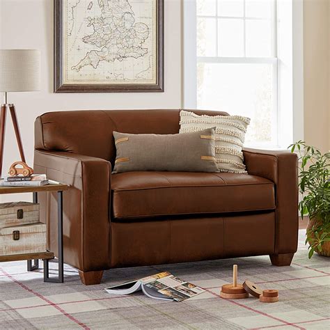 Coupon Leather Twin Sleeper Chair